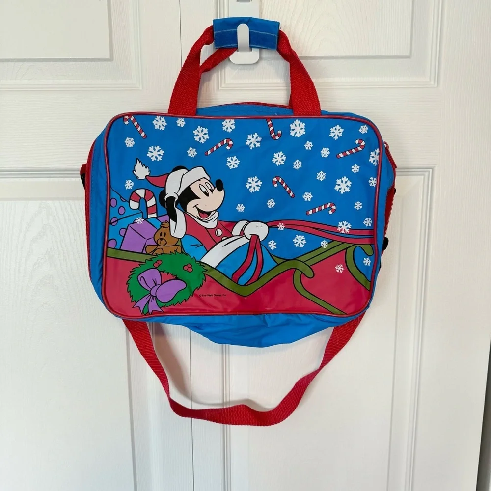 Vintage NEW Walt Disney Co Mickey Mouse Christmas Kid’s Carry On Messenger Bag